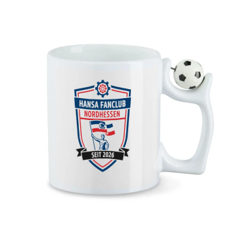 Tasse mit 3D-Fußball "Hansa Fanclub Nordhessen"